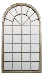 MirrorOutlet The Somerley Country Rustic Framed Arched Leaner Metal Wall Mirror 129CM X 76CM