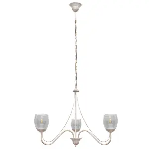 Luminosa Allena Multi Arm Pendant Ceiling Light White, Gold, Smokey 50cm