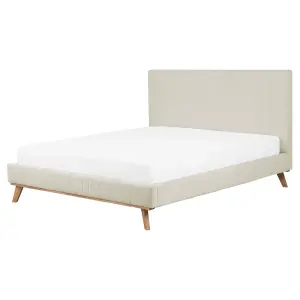 Chenille EU King Size Bed Beige TALENCE