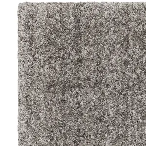 Grey Luxurious , Modern , Plain , Shaggy Easy to Clean Rug for Living Room, Bedroom - 120cm X 170cm