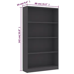 Attwood Bookcase White/Sonoma Oak / 142cm H x 80cm W x 24cm D