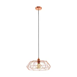 Hanging Ceiling Pendant Light Copper Cage Shade 60W E27 Hallway Feature Lamp