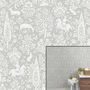 Crown Archives Woodland Wallpaper Grey M1168