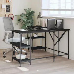 Berkfield Desk Black 139x139x75 cm Engineered Wood