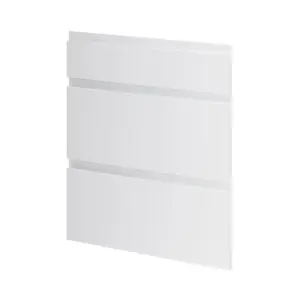 GoodHome Garcinia Integrated handle Gloss light grey Drawer front, Pack of 1 (H)715mm (W)597mm (T)19mm