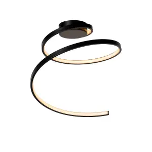 Lucide Maxence Modern Flush Ceiling Light 46cm - LED Dim. - 1x24W 3000K - 3 StepDim - Black