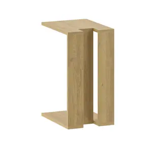 Madelyn Modern Compact C Shape Side Table Oak