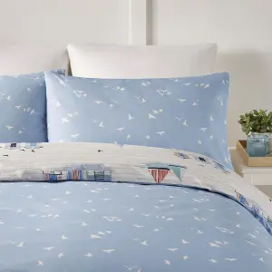 Beach Huts Summer Seaside Print Duvet Cover Set