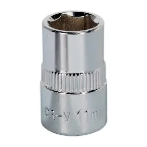 Sealey WallDrive Socket 11mm 3/8" Square Drive Fully Polished Finish Tool SP3811