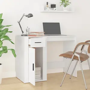 Berkfield Desk White 100x49x75 cm Engineered Wood