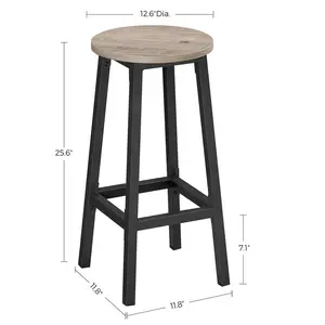 Hemel Bar Stool (Set of 2) Grey