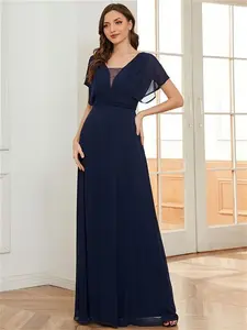 Ever-Pretty Elegant Navy Blue Concert Dress Polyester