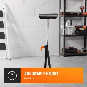 VonHaus Roller Stand, Adjustable Roller Stands, Woodworking, Heavy Duty Steel Base & Chrome Plated Roller, Workshop Roller Stand