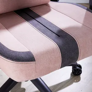 X-Rocker Onyx PC Office Gaming Chair, Ergonomic Computer Desk Chair, Velvet & Fabric with Lumbar Support - PINK