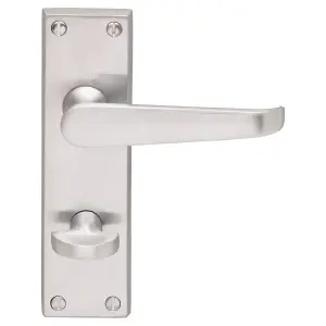 Carlisle Brass Satin Chrome Victorian Lever on WC Bathroom Backplate (M30WCSC)