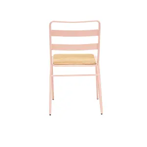 Interiors by Premier Pink Metal Chair, Ready To Enjoy Metal Outdoor Chair, Effortless Cleaning Metal Chair, Versatile Small Chair