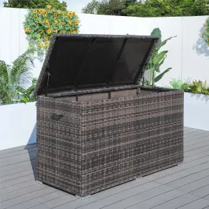 Abrihome 980L Large Rattan Outdoor Storage Deck Box (L170 x H95 x W77)