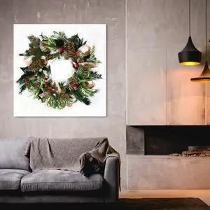 Wreath - Wrapped Canvas Print 101.6 cm H x 101.6 cm W x 5.1 cm D