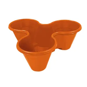 Trio Stackable Stacking Strawberry Planter Plant Flower Pot Herb Garden - Terracotta