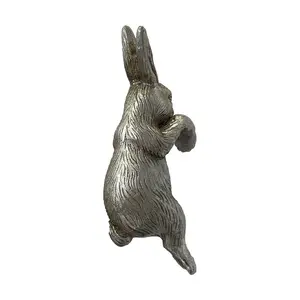 Bojorquez Rabbit Animals Plastic Garden Statue (Set of 2) Silver