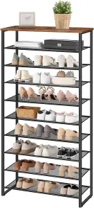 10-Tier Shoe Rack, Large Capacity Shoe Storage Organizer, Shoe Storage Unit for 27-36 Pairs of Shoes, Tall Shoe Shelf, Detachable