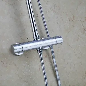 Flora 3 Way Round Concealed Thermostatic Mixer Valve Bath Filler Hand Shower