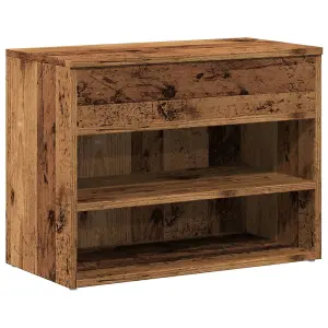 Berkfield Shoe Bench Old Wood 60x30x45 cm Engineered Wood