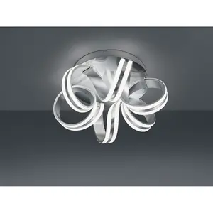 Luminosa Carrera Modern 38W LED Semi Flush Light Brushed aluminium 3000K - UK Stock