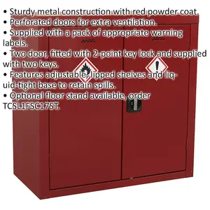 Premium Agrochemical Substance Storage Cabinet - 900mm x 460mm x 900mm - Secure 2-Door Design with Key Lock