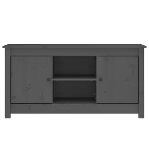 Berkfield TV Cabinet Grey 103x36.5x52 cm Solid Wood Pine