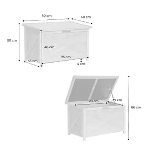 sweeek. Wooden storage box Alysse Natural 80x48x50 cm