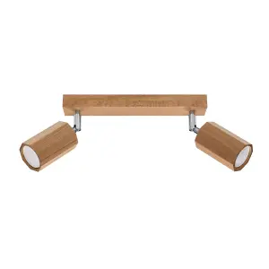 Zake Wood Bronze 2 Light Classic Ceiling Light