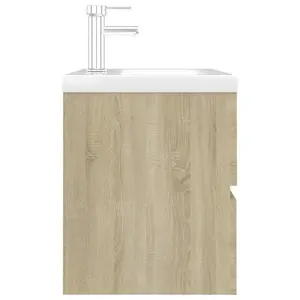 Berkfield Sink Cabinet with Built-in Basin Sonoma Oak Engineered Wood