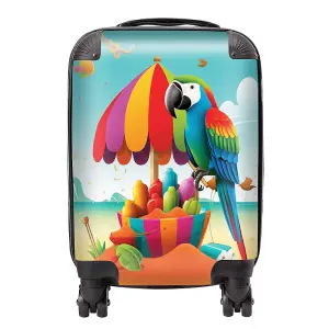 Parrot On A Beach Holiday Suitcase - Mini Cabin