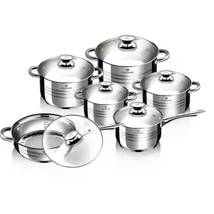 BLAUMANN Gourmet 12Pc Cookware Set Stainless Steel Non Stick Pots Pan Induction