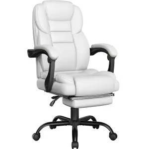 Yaheetech PU Leather Adjustable Executive Office Chair - White