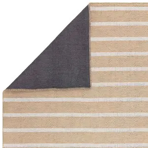 Global Beige Cream Stripe Cotton Jute Rug Rug 120x170cm for the