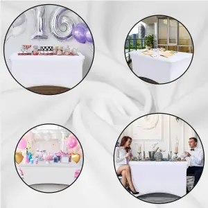 6FT Elastic Spandex Table Cover Party & Buffet Cloth for Standard Folding Tables