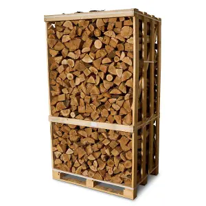 LARGE FIREWOOD CRATE FULL OF OAK LOGS