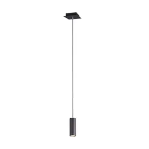 Luminosa Marley Modern Slim Pendant Ceiling Light Black Matt - UK Stock