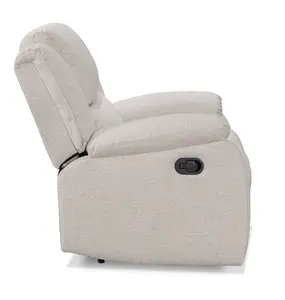 Recliner Manual Chair in Cream Linen Fabric