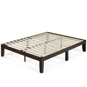 Burg Deluxe Solid Wood Bed Frame Dark Brown / Double (4'6)