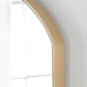 Yearn Minimal arched mirror Gold 71(w) x 49cm(h)