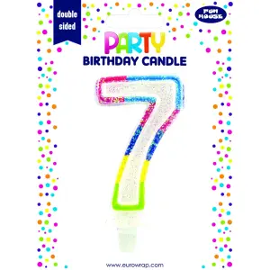 Eurowrap 7 Rainbow Birthday Candle Multicoloured (One Size)