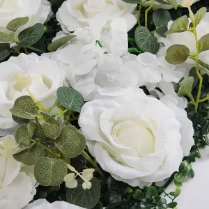 Artificial Flower Wall Panels Flower Wall White Rose for Wedding Wall Decorations