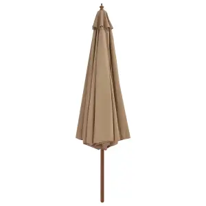 Berkfield Outdoor Parasol with Wooden Pole 350 cm Taupe