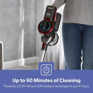 Geepas 350W Cordless Vacuum Cleaner 25.9V Lightweight & Quiet, LED Touchscreen, 0.6L Dust tank 60 Min Runtime