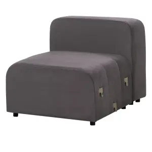 3 Seater Modular Velvet Sofa with Ottoman Dark Grey FALSTERBO