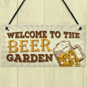 Red Ocean Garden Bar Sign For Garden Pub Man Cave Sign Shed Hanging Plaque Friendship Gift