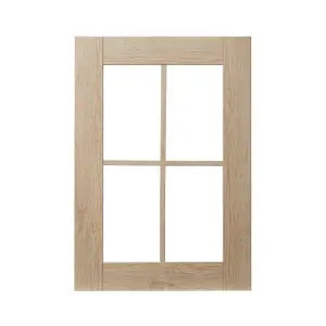 GoodHome Alpinia Matt light oak effect Shaker Glazed Cabinet door (W)500mm (H)715mm (T)18mm